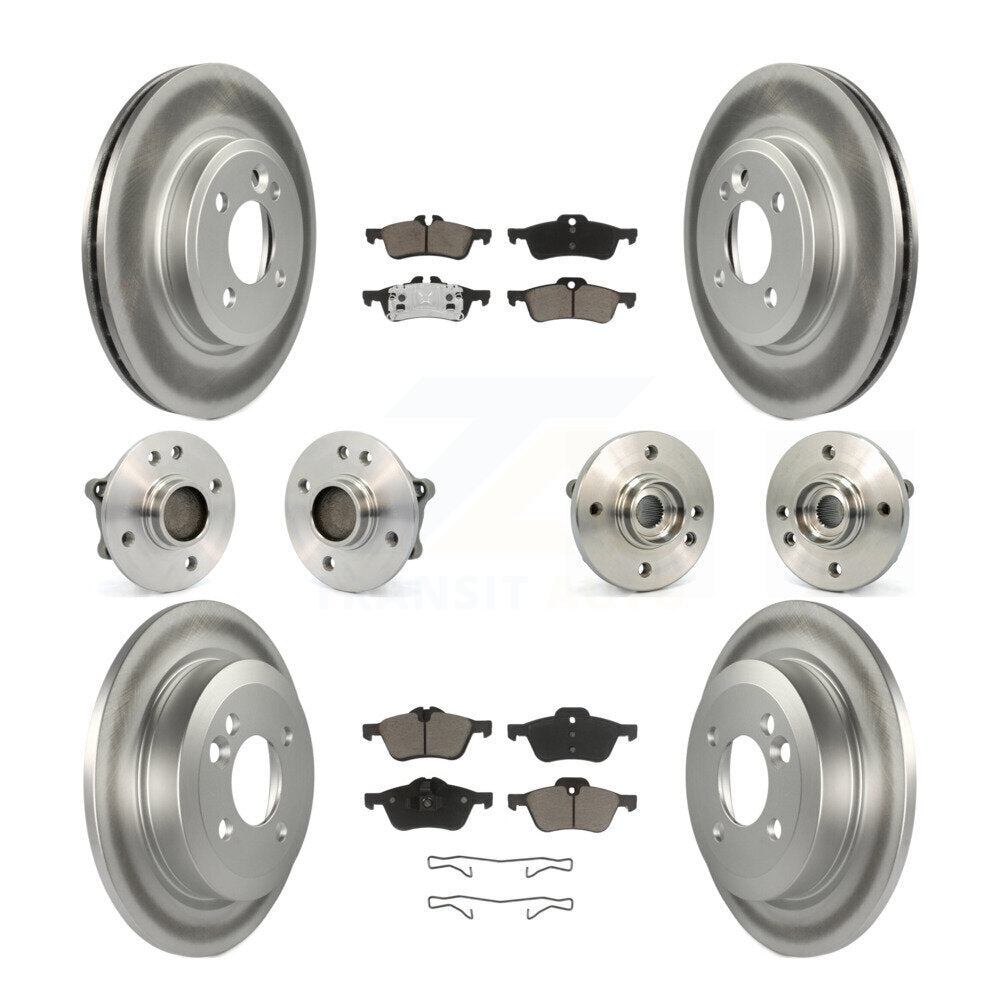 Kit de rotors et plaquettes de frein à disque revêtus de roulement de moyeu avant et arrière (10 pièces) pour Mini Coope