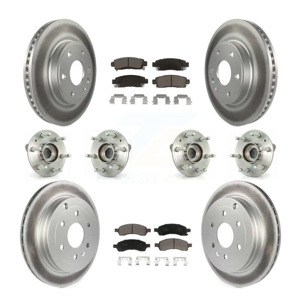 Kit de rotors et plaquettes de frein revêtus de roulement de moyeu avant et arrière (10 pièces) pour GMC Acadia Buic