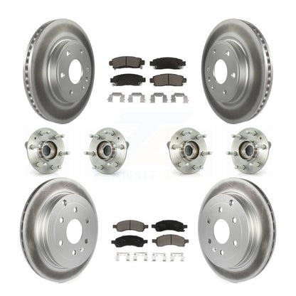 Kit de rotors et plaquettes de frein revêtus de roulement de moyeu avant et arrière (10 pièces) pour GMC Acadia Buic