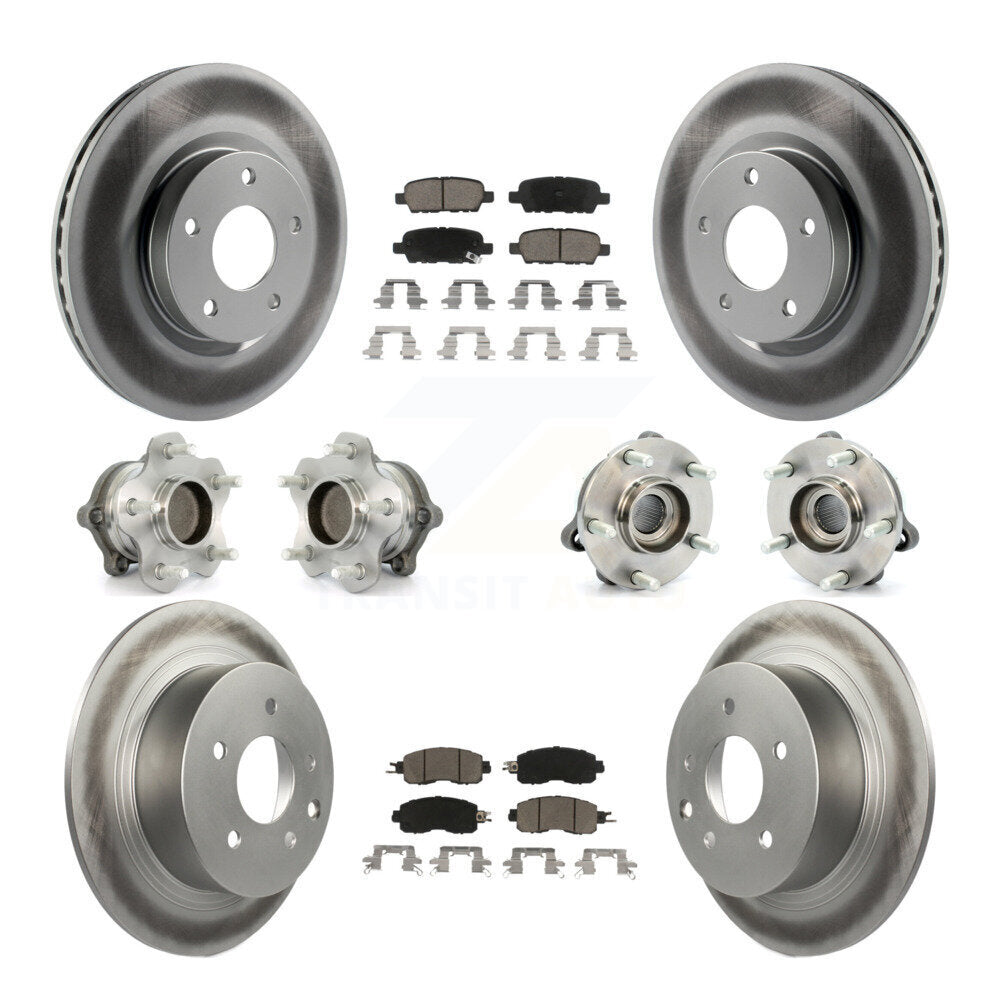 Kit de plaquettes de rotor de frein à disque revêtues de roulement de moyeu avant et arrière (10 pièces) pour Nissan Altim
