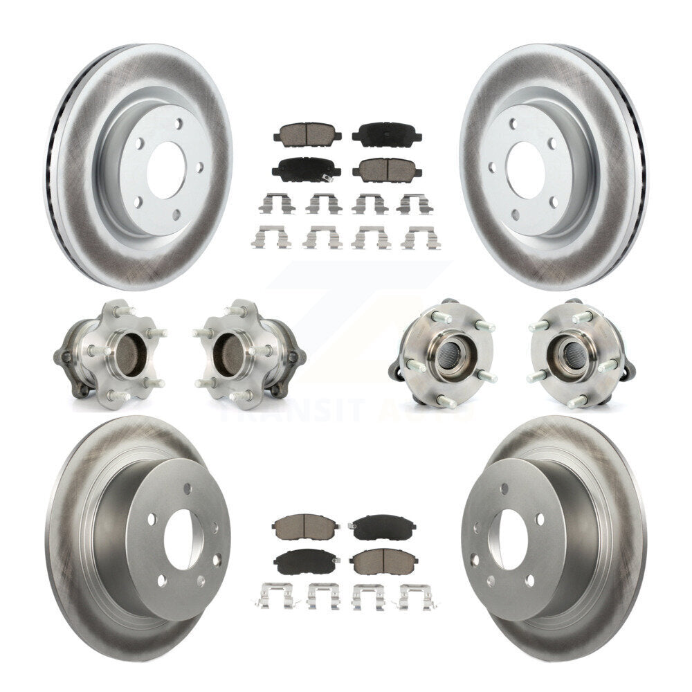 Kit de plaquettes de rotor de frein à disque revêtues de roulement de moyeu avant et arrière (10 pièces) pour Nissan Altim