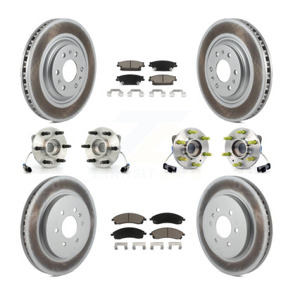 Kit de rotors et plaquettes de frein revêtus de roulement de moyeu avant et arrière (10 pièces) pour Cadillac SRX AW