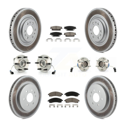 Kit de rotors et plaquettes de frein revêtus de roulement de moyeu avant et arrière (10 pièces) pour Cadillac SRX RW