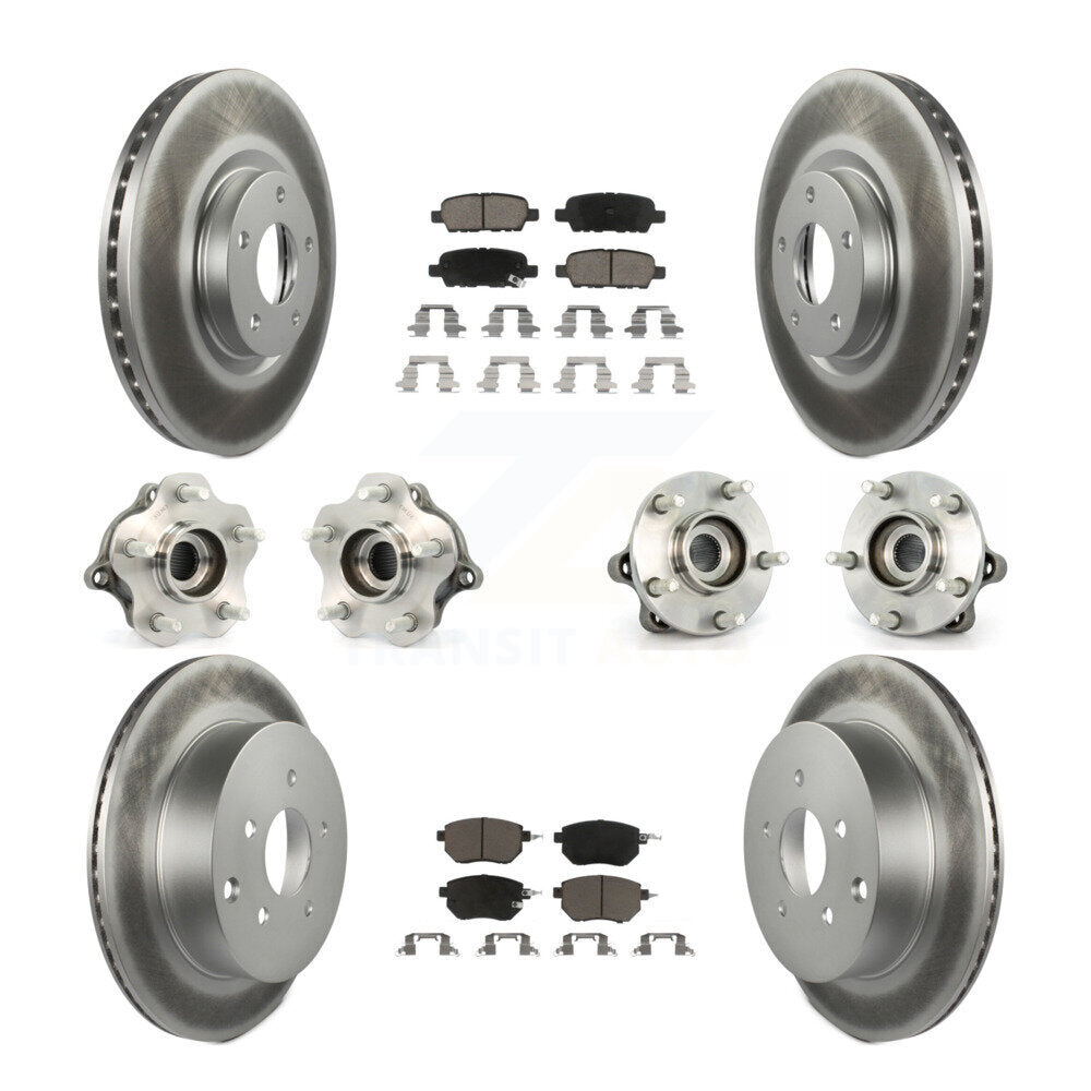 Kit de rotor et de plaquettes de frein revêtus de roulement de moyeu avant et arrière (10 pièces) pour Nissan Murano AW