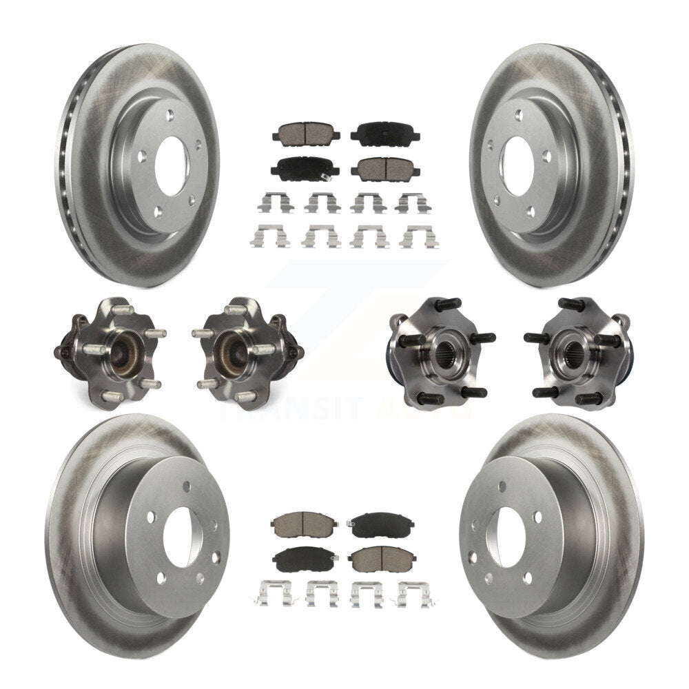 Kit de plaquettes de rotor de frein à disque revêtues de roulement de moyeu avant et arrière (10 pièces) pour Nissan Sentr