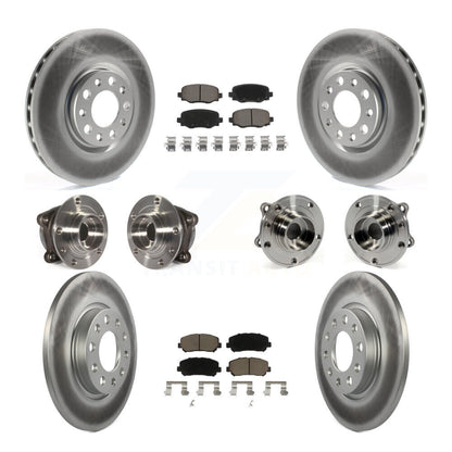 Kit de rotors et plaquettes de frein revêtus de roulement de moyeu avant et arrière (10 pièces) pour Chrysler 200 AW