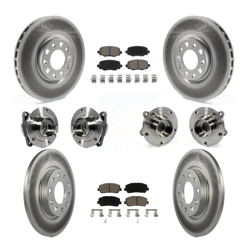 Kit de rotors et plaquettes de frein revêtus de roulement de moyeu avant et arrière (10 pièces) pour Chrysler 200 FW