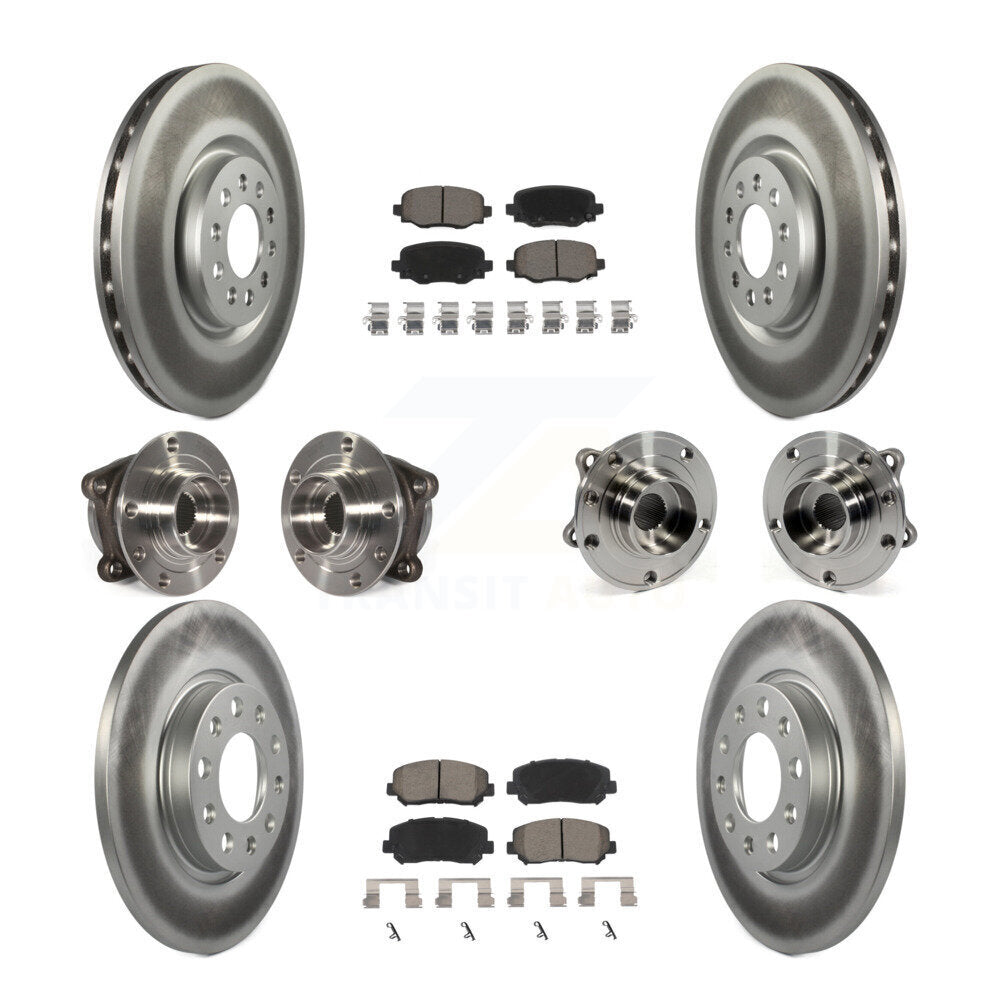 Kit de rotors et plaquettes de frein revêtus de roulement de moyeu avant et arrière (10 pièces) pour Chrysler 200 AW
