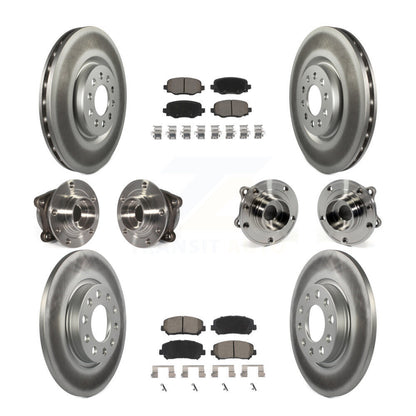 Kit de rotors et plaquettes de frein revêtus de roulement de moyeu avant et arrière (10 pièces) pour Chrysler 200 AW