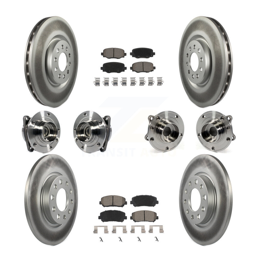 Kit de rotors et plaquettes de frein revêtus de roulement de moyeu avant et arrière (10 pièces) pour Chrysler 200 FW