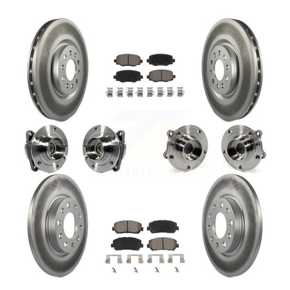 Kit de rotors et plaquettes de frein revêtus de roulement de moyeu avant et arrière (10 pièces) pour Chrysler 200 FW