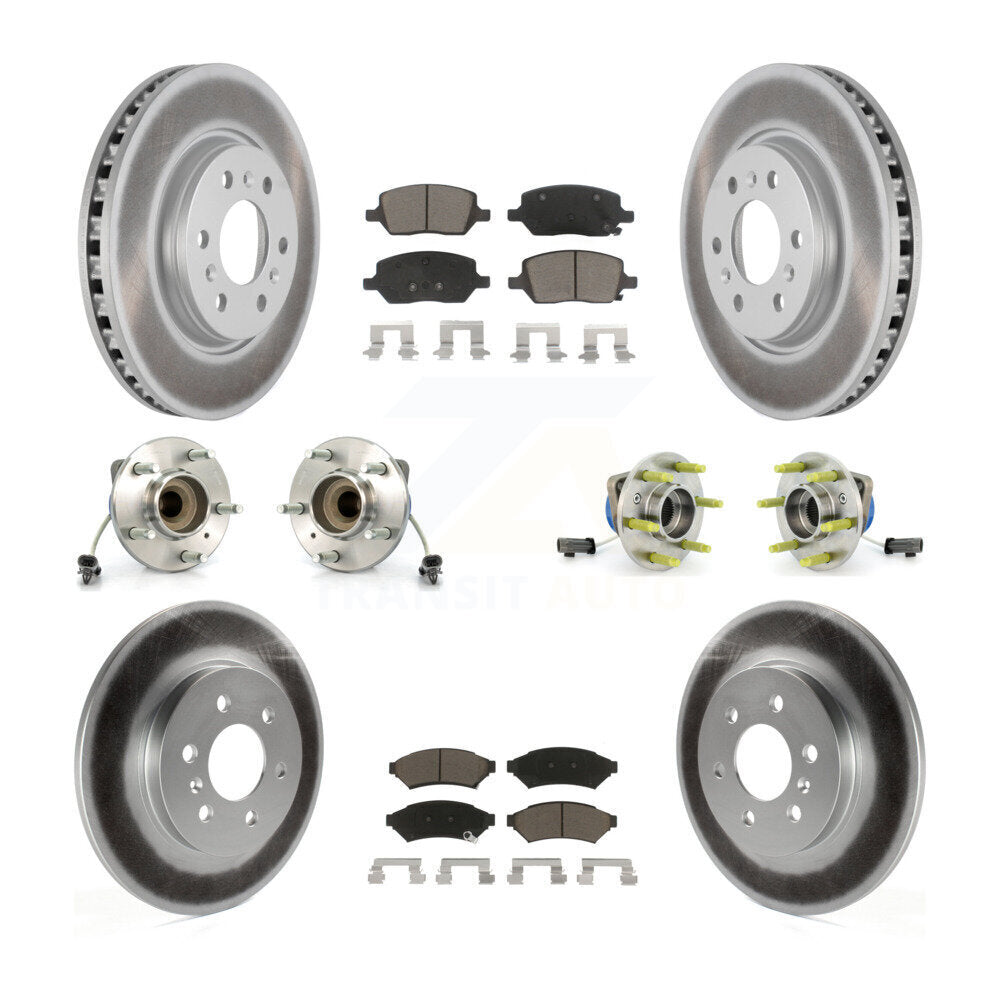 Kit de rotor et de plaquettes de frein à disque revêtus de roulement de moyeu avant et arrière (10 pièces) pour Saturn Rela