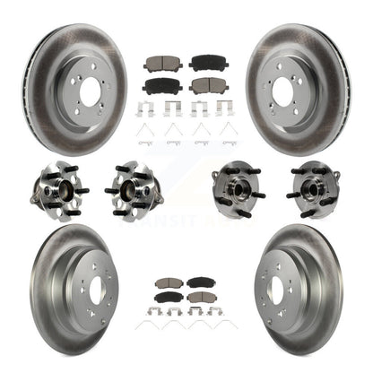 Kit de plaquettes de rotor de frein revêtues de roulement de moyeu avant et arrière (10 pièces) pour Honda Odysse 11-14