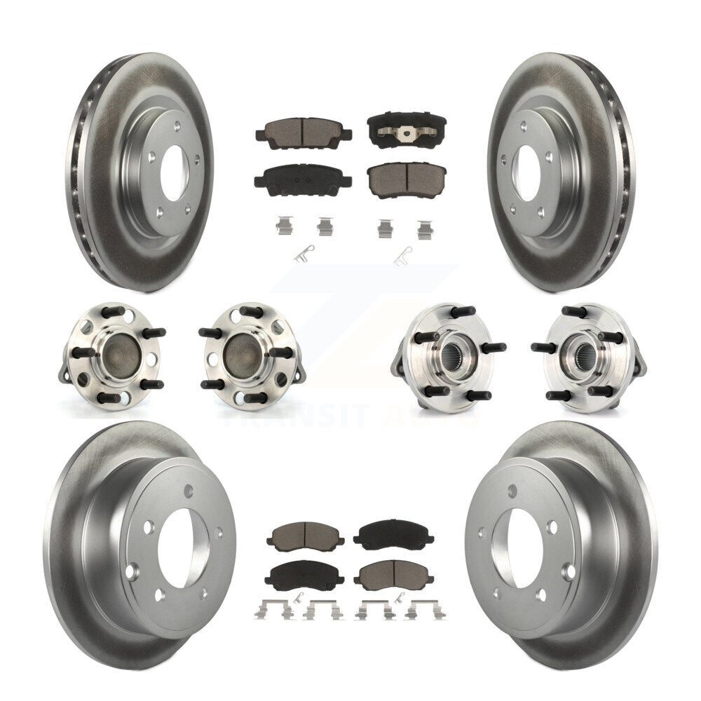 Kit de plaquettes de rotor de frein enduites de roulement de moyeu avant et arrière (10 pièces) pour Chrysler Dodge 20