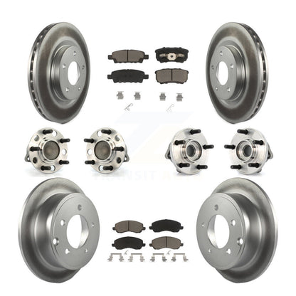 Kit de plaquettes de rotor de frein enduites de roulement de moyeu avant et arrière (10 pièces) pour Chrysler Dodge 20
