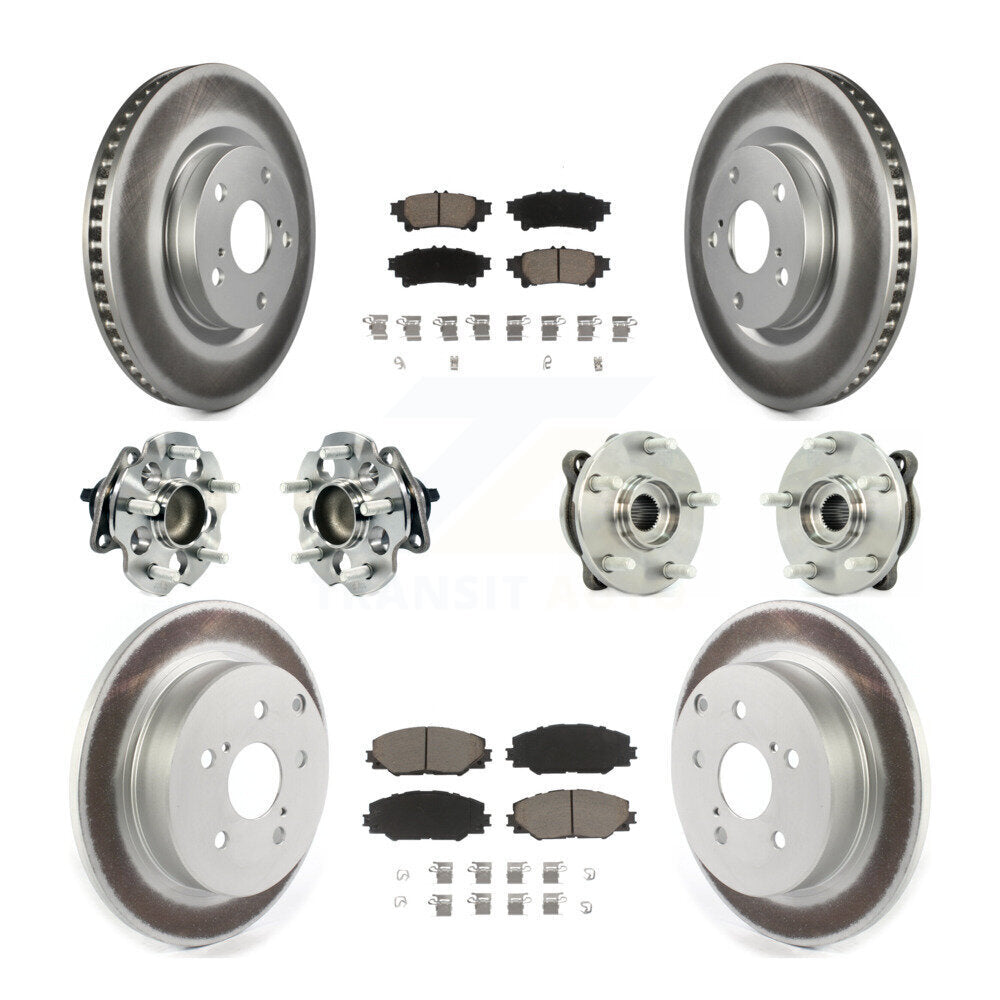 Kit de plaquettes de rotor de frein enduites de roulement de moyeu avant et arrière (10 pièces) pour Toyota Mira 16-20