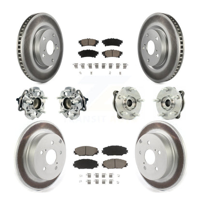 Kit de plaquettes de rotor de frein enduites de roulement de moyeu avant et arrière (10 pièces) pour Toyota Mira 16-20