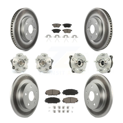 Kit de rotors et plaquettes de frein à disque revêtus de roulement de moyeu avant et arrière (10 pièces) pour Scion t