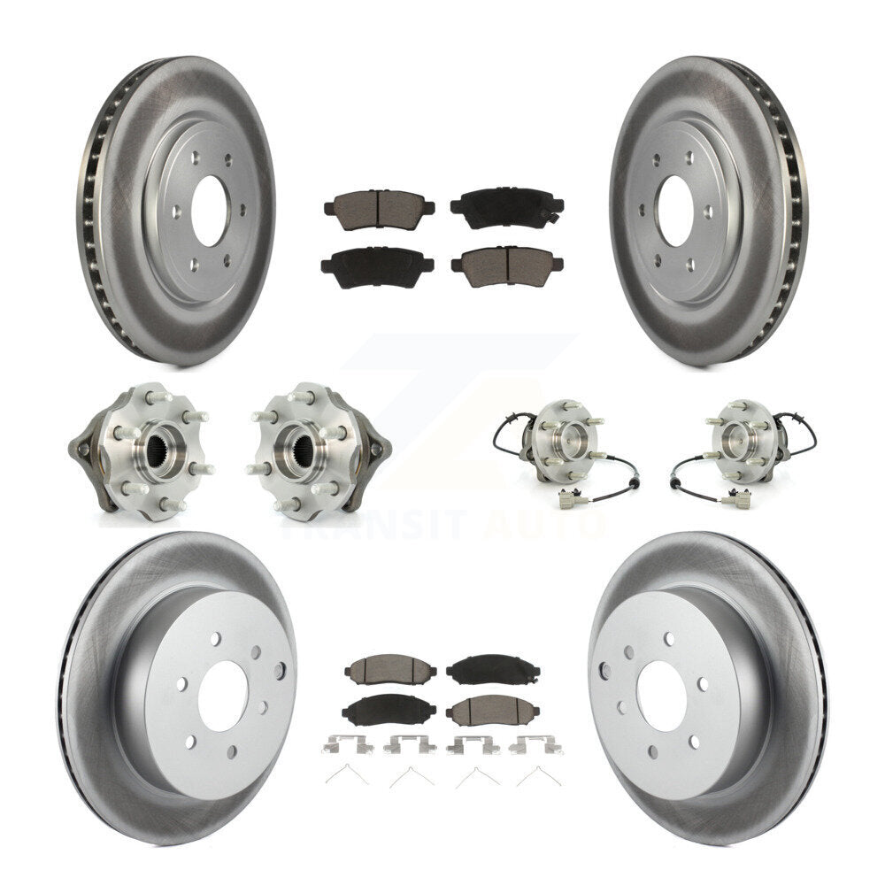 Kit de rotor et de plaquettes de frein revêtus de roulement de moyeu avant et arrière (10 pièces) pour Nissan Pathfinde