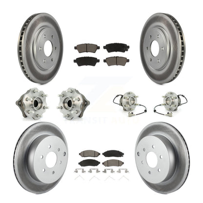 Kit de rotor et de plaquettes de frein revêtus de roulement de moyeu avant et arrière (10 pièces) pour Nissan Pathfinde