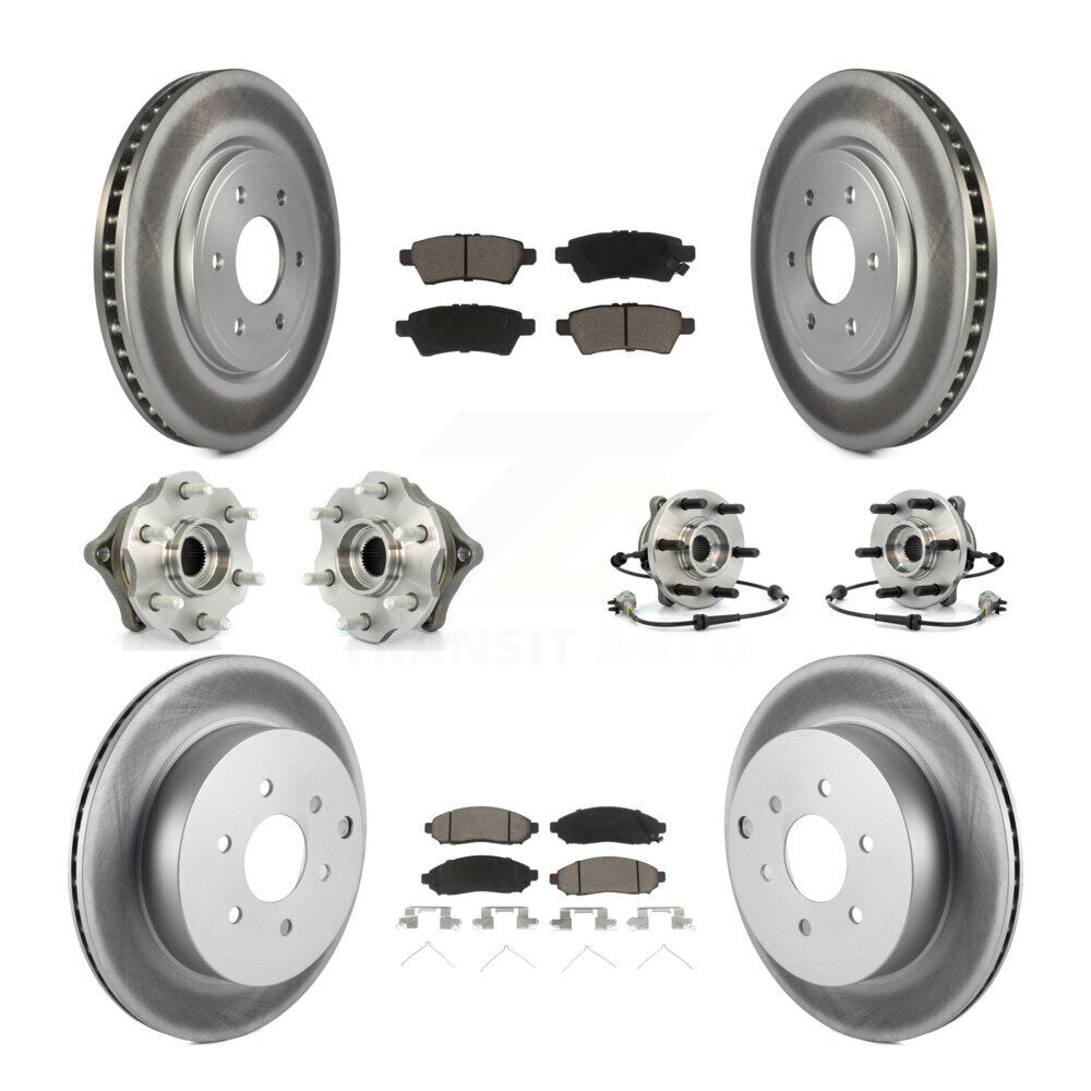 Kit de rotor et de plaquettes de frein revêtus de roulement de moyeu avant et arrière (10 pièces) pour Nissan Pathfinde