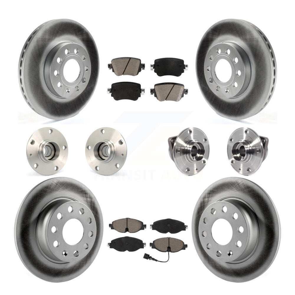 Kit de rotor et de plaquettes de frein revêtus de roulement de moyeu avant et arrière (10 pièces) pour Volkswagen Gol