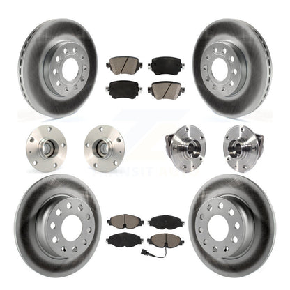 Kit de rotor et de plaquettes de frein revêtus de roulement de moyeu avant et arrière (10 pièces) pour Volkswagen Gol