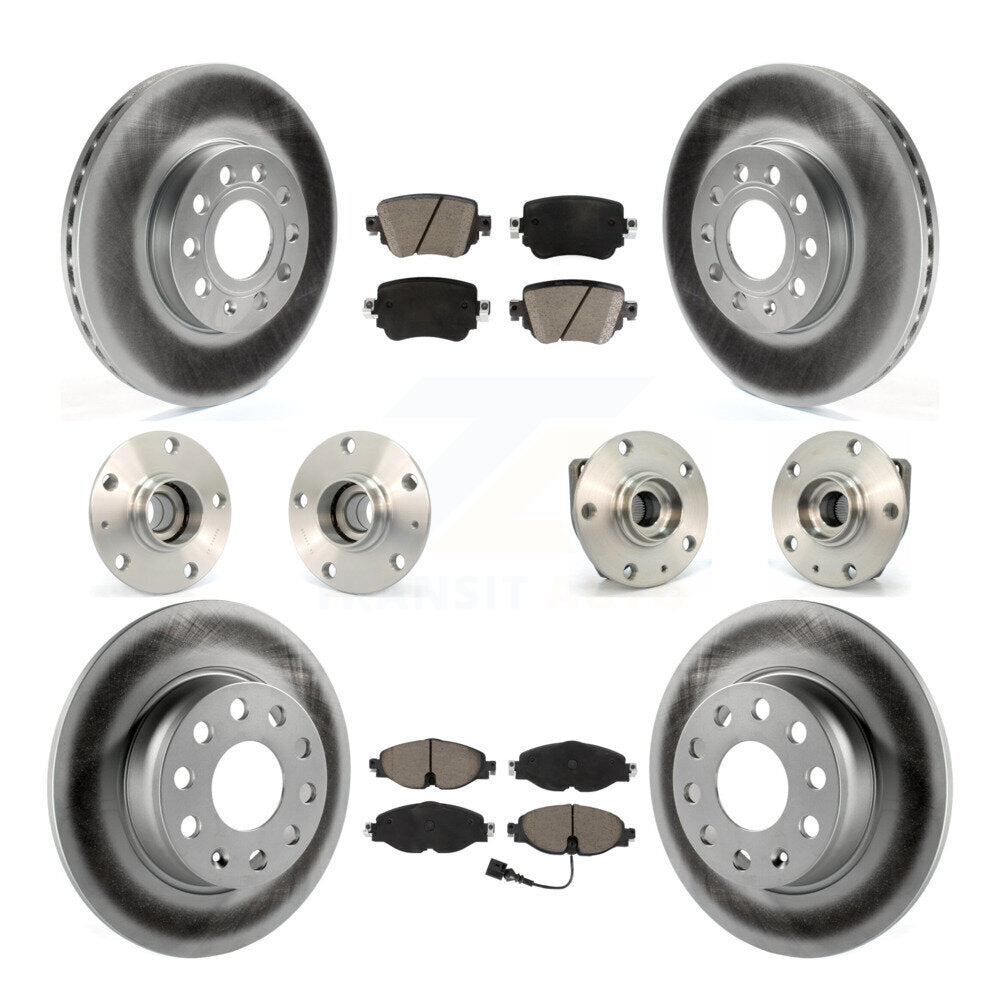 Kit de rotor et de plaquettes de frein revêtus de roulement de moyeu avant et arrière (10 pièces) pour Volkswagen Gol