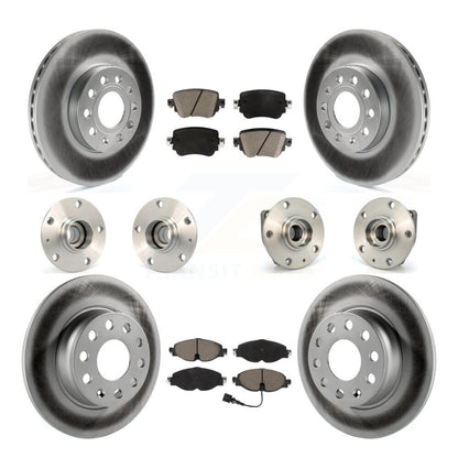 Kit de rotor et de plaquettes de frein revêtus de roulement de moyeu avant et arrière (10 pièces) pour Volkswagen Gol