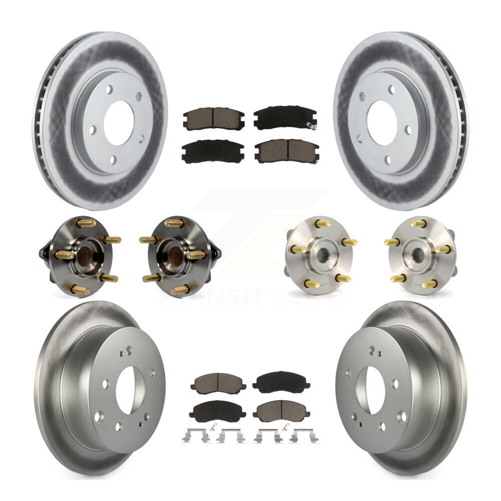 Kit de rotor et de plaquettes de frein revêtus de roulement de moyeu avant et arrière (10 pièces) pour Mitsubishi Galan