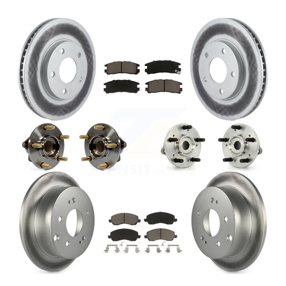 Kit de rotor et de plaquettes de frein revêtus de roulement de moyeu avant et arrière (10 pièces) pour Mitsubishi Galan