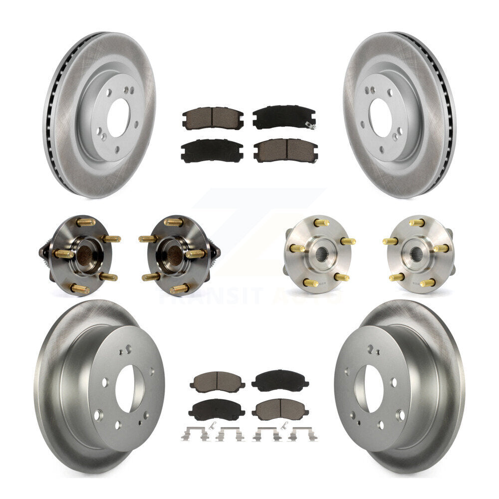 Kit de plaquettes de rotor de frein enduites de roulement de moyeu avant et arrière (10 pièces) pour Mitsubishi Eclips