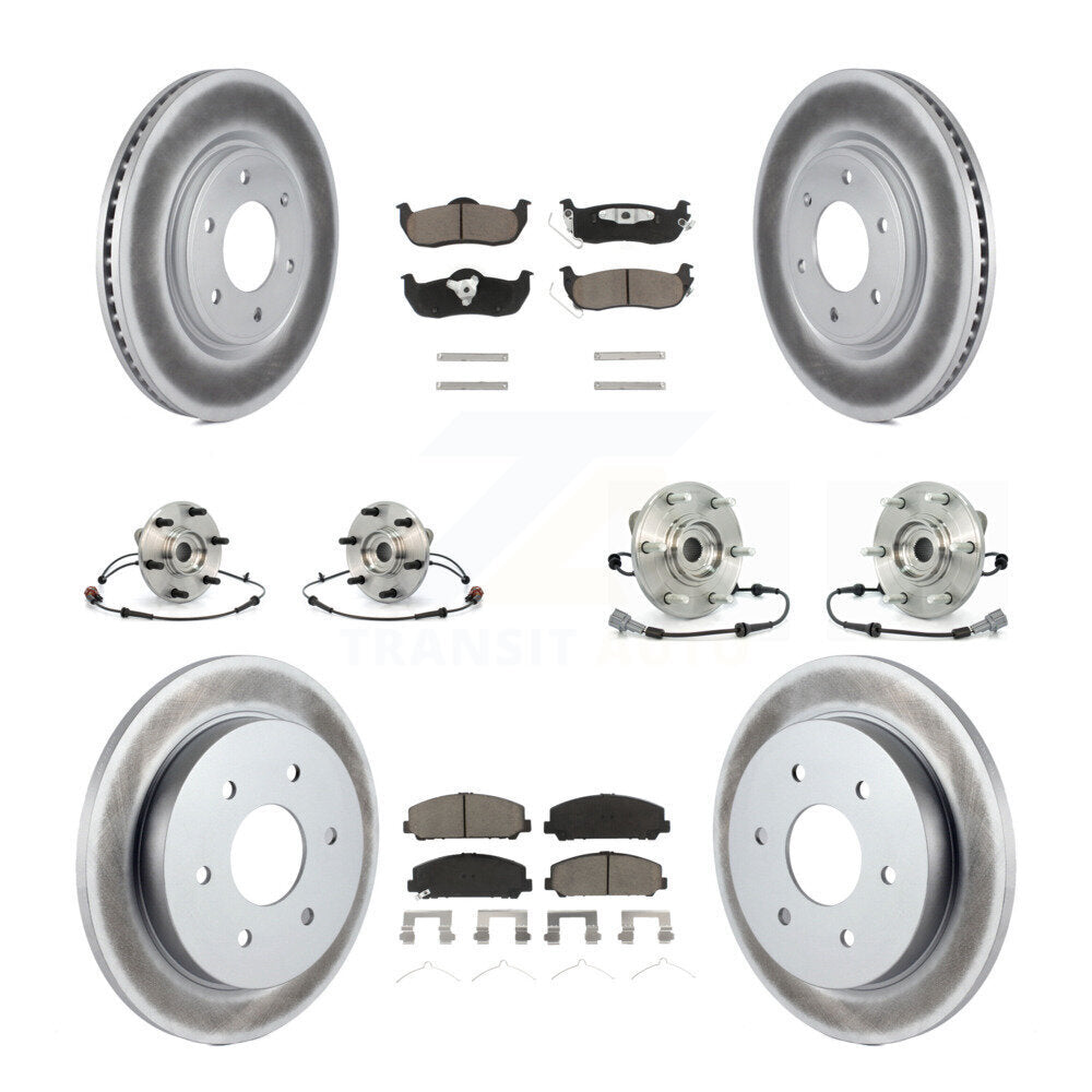 Kit de plaquettes de rotor de frein enduites de roulement de moyeu avant et arrière (10 pièces) pour Nissan Armada QX5