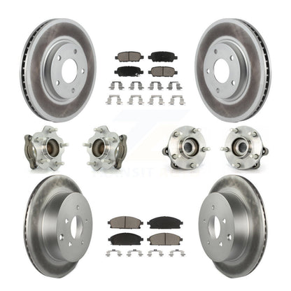 Kit de plaquettes de rotor de frein enduites de roulement de moyeu avant et arrière (10 pièces) pour Nissan Ques 04-09