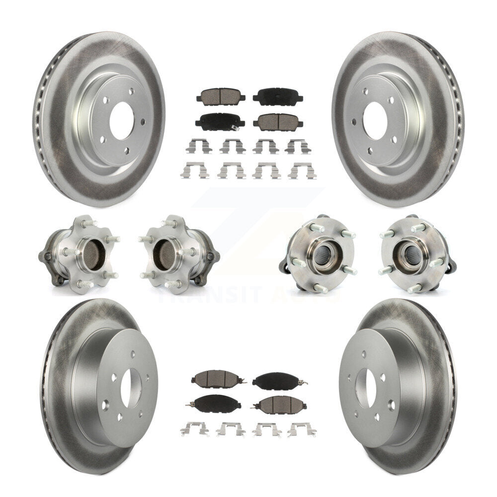 Kit de plaquettes de Rotor de frein, roulement de moyeu avant et arrière (10 pièces) pour Nissan Pathfinder FW