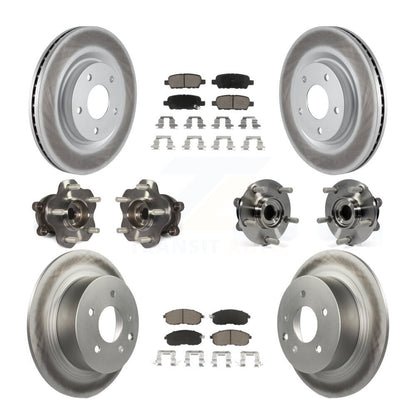 Kit de rotors et plaquettes de frein à disque revêtus de roulement de moyeu avant et arrière (10 pièces) pour Nissan Juk