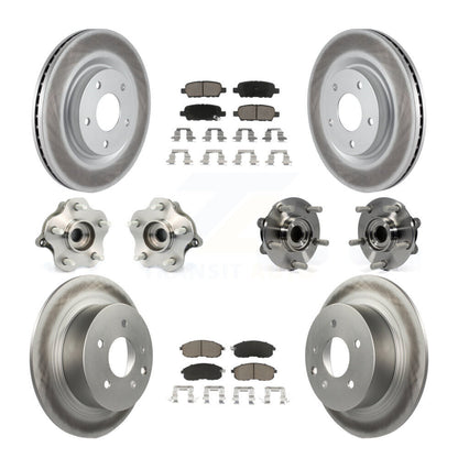 Kit de rotors et plaquettes de frein à disque revêtus de roulement de moyeu avant et arrière (10 pièces) pour Nissan Juk