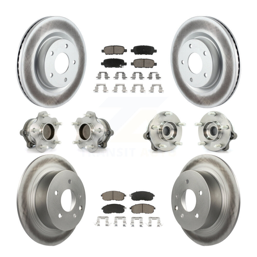 Kit de plaquettes de rotor de frein à disque revêtues de roulement de moyeu avant et arrière (10 pièces) pour Nissan Altim