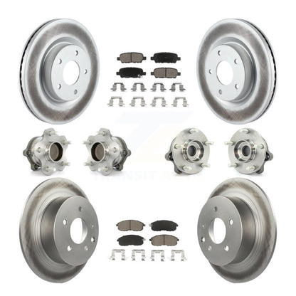 Kit de plaquettes de rotor de frein à disque revêtues de roulement de moyeu avant et arrière (10 pièces) pour Nissan Altim