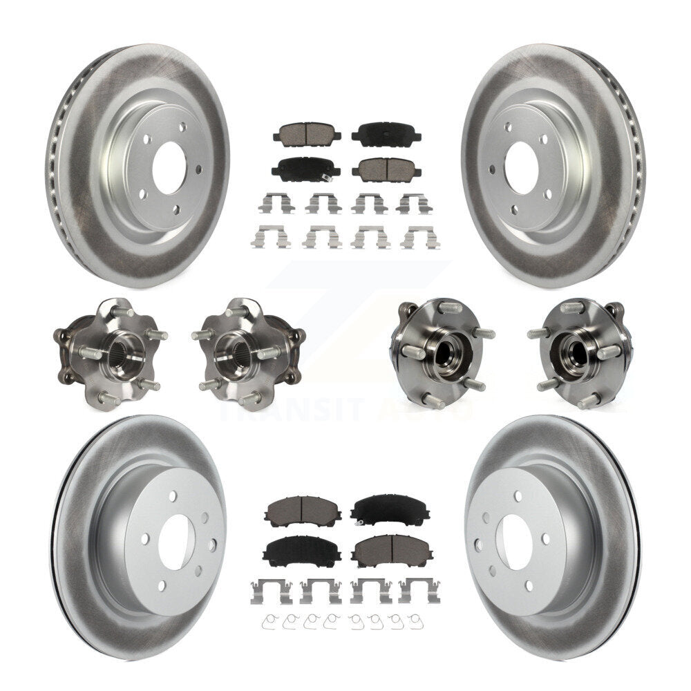 Kit de rotor et de plaquettes de frein revêtus de roulement de moyeu avant et arrière (10 pièces) pour INFINITI QX50 RW