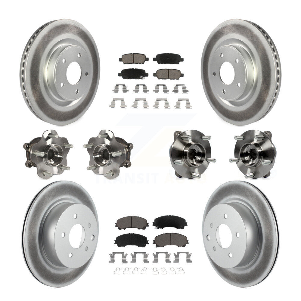 Kit de rotor et de plaquettes de frein revêtus de roulement de moyeu avant et arrière (10 pièces) pour INFINITI QX50 AW