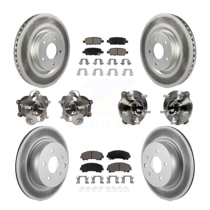 Kit de rotor et de plaquettes de frein revêtus de roulement de moyeu avant et arrière (10 pièces) pour INFINITI QX50 AW
