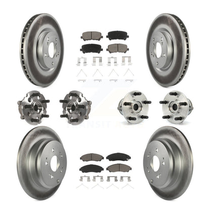 Kit de plaquettes de Rotor de frein, roulement de moyeu avant et arrière (10 pièces) pour Honda Pilot Acura MD