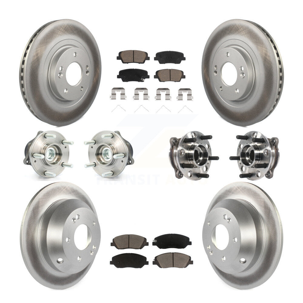 Kit de plaquettes de Rotor de frein revêtues de roulement de moyeu avant et arrière (10 pièces) pour Hyundai Santa Fe X