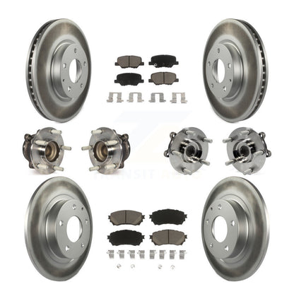 Kit de rotors et plaquettes de frein à disque revêtus de roulements de moyeu avant et arrière (10 pièces) pour Mazda