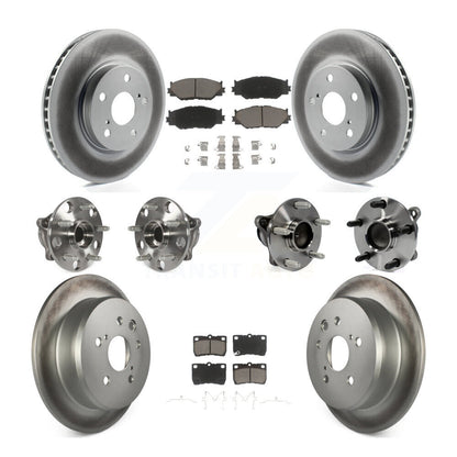 Kit de rotors et plaquettes de frein à disque revêtus de roulement de moyeu avant et arrière (10 pièces) pour Lexus IS25