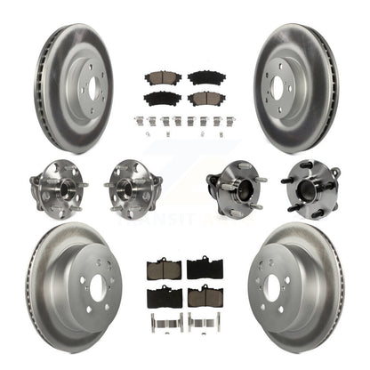Kit de rotors et plaquettes de frein à disque revêtus de roulement de moyeu avant et arrière (10 pièces) pour Lexus IS35