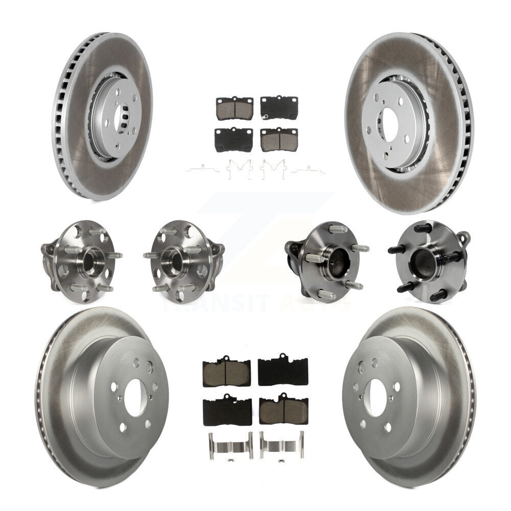 Kit de rotor et de plaquettes de frein revêtus de roulement de moyeu avant et arrière (10 pièces) pour Lexus IS350 GS35