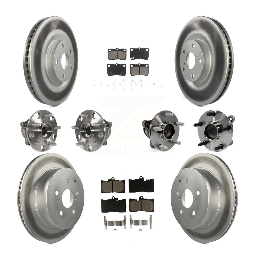 Kit de rotor et de plaquettes de frein revêtus de roulement de moyeu avant et arrière (10 pièces) pour Lexus IS350 GS35
