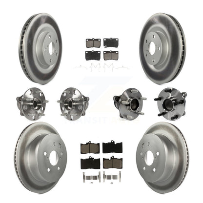Kit de rotor et de plaquettes de frein revêtus de roulement de moyeu avant et arrière (10 pièces) pour Lexus IS350 GS35